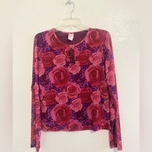 No Boundaries Pink and Purple Floral Blouse